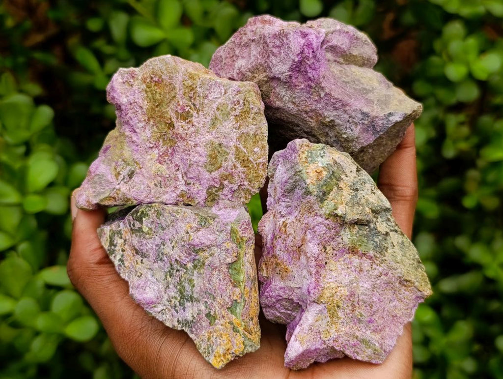 Natural Stichtite Cobbed Specimens x 12 From Barberton, South Africa