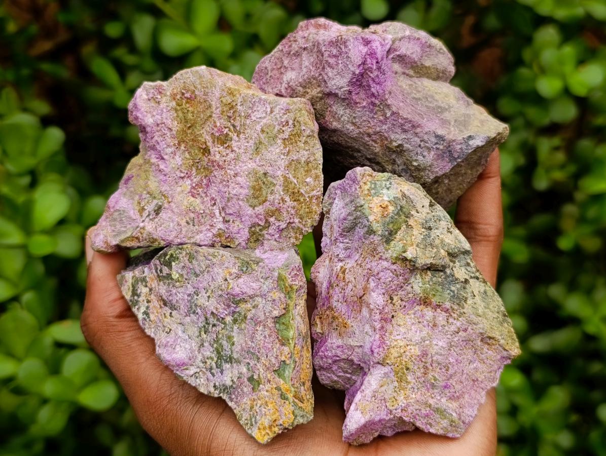Natural Stichtite Cobbed Specimens x 12 From Barberton, South Africa