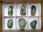 Polished Emerald Mica 'Mutokolite' Standing Free Forms x 6 From Mutoko, Zimbabwe