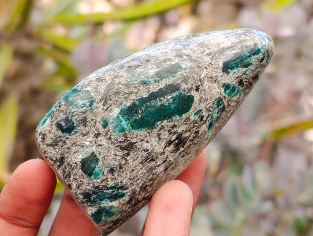 Polished Emerald Mica 'Mutokolite' Standing Free Forms x 6 From Mutoko, Zimbabwe