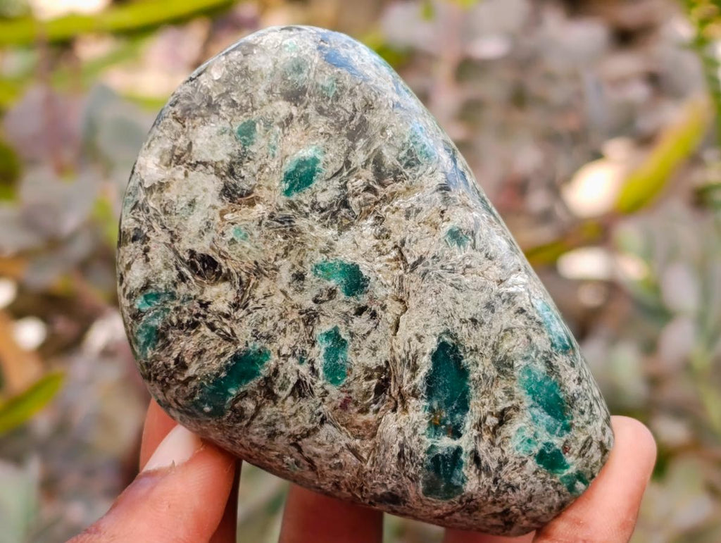 Polished Emerald Mica 'Mutokolite' Standing Free Forms x 6 From Mutoko, Zimbabwe