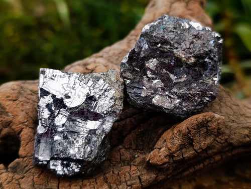 Natural Bright Silver Lead Galena Cobbed Specimens x 40 From Kaokoveld, Namibia