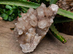 Natural White Phantom Cascading Smokey Luena Quartz Clusters x 2 From Luena, Congo
