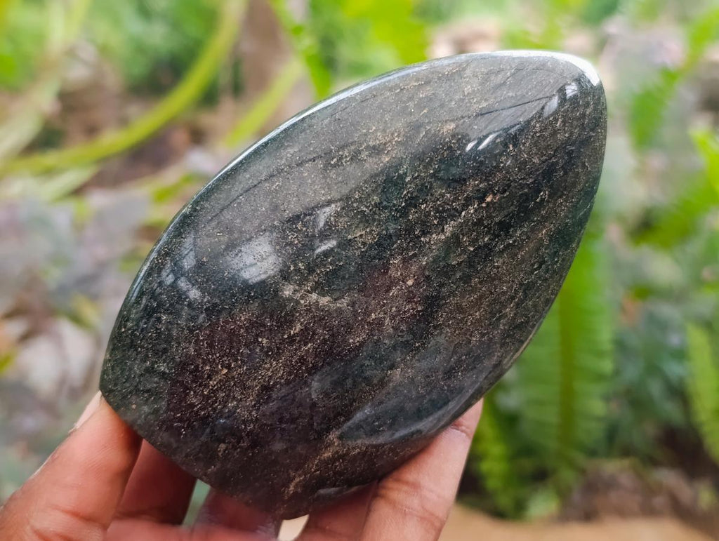 Polished Fuchsite Quartz with Pyrite Standing Free Forms x 6 From Andakatany, Madagascar