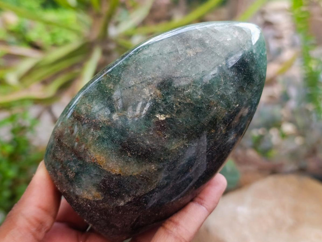 Polished Fuchsite Quartz with Pyrite Standing Free Forms x 6 From Andakatany, Madagascar