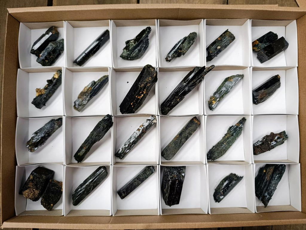 Natural Shiny Aegirine Specimens x 24 From Zomba, Malawi