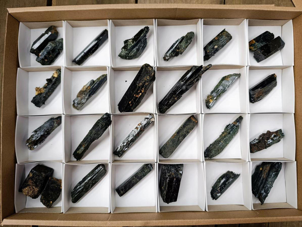 Natural Shiny Aegirine Specimens x 24 From Zomba, Malawi