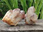 Natural Red Hematoid Quartz Crystal Clusters x 2 From Karoi, Zimbabwe