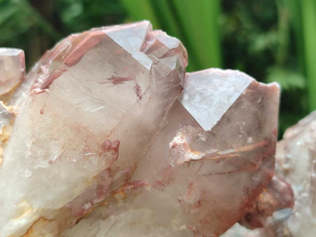 Natural Red Hematoid Quartz Crystal Clusters x 2 From Karoi, Zimbabwe