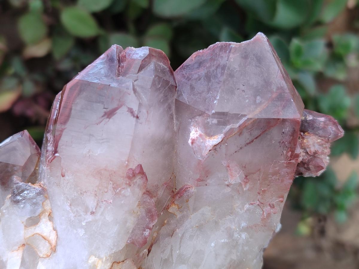 Natural Red Hematoid Quartz Crystal Clusters x 2 From Karoi, Zimbabwe