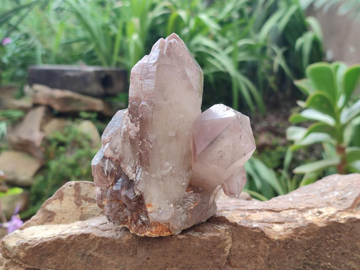 Natural Red Hematoid Quartz Crystal Clusters x 2 From Karoi, Zimbabwe