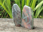 Polished Rare Purple Sunset Flash Labradorite Standing Free Forms x 2 From Madagascar