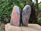 Polished Rare Purple Sunset Flash Labradorite Standing Free Forms x 2 From Madagascar