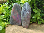 Polished Rare Purple Sunset Flash Labradorite Standing Free Forms x 2 From Madagascar
