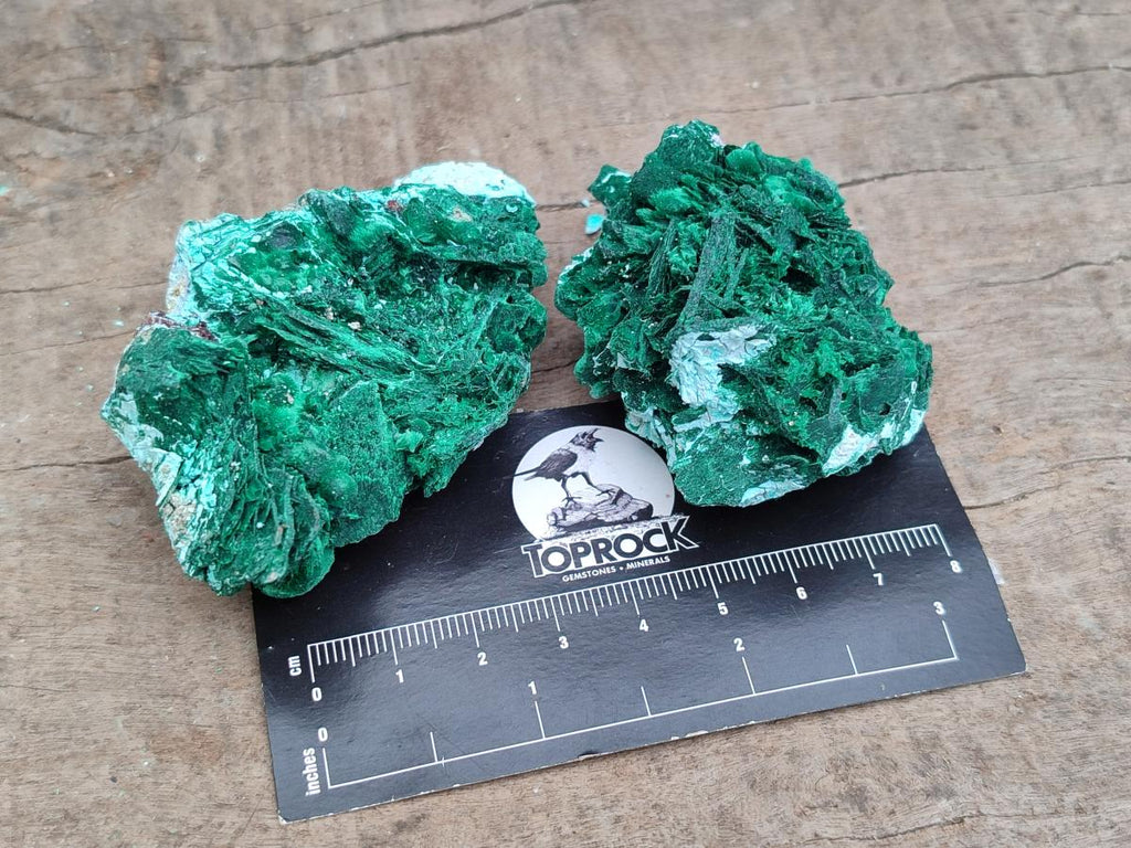 Natural Rare Malachite Pseudomorph Specimens x 6 From Kolwezi, Congo