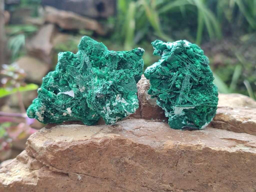 Natural Rare Malachite Pseudomorph Specimens x 6 From Kolwezi, Congo