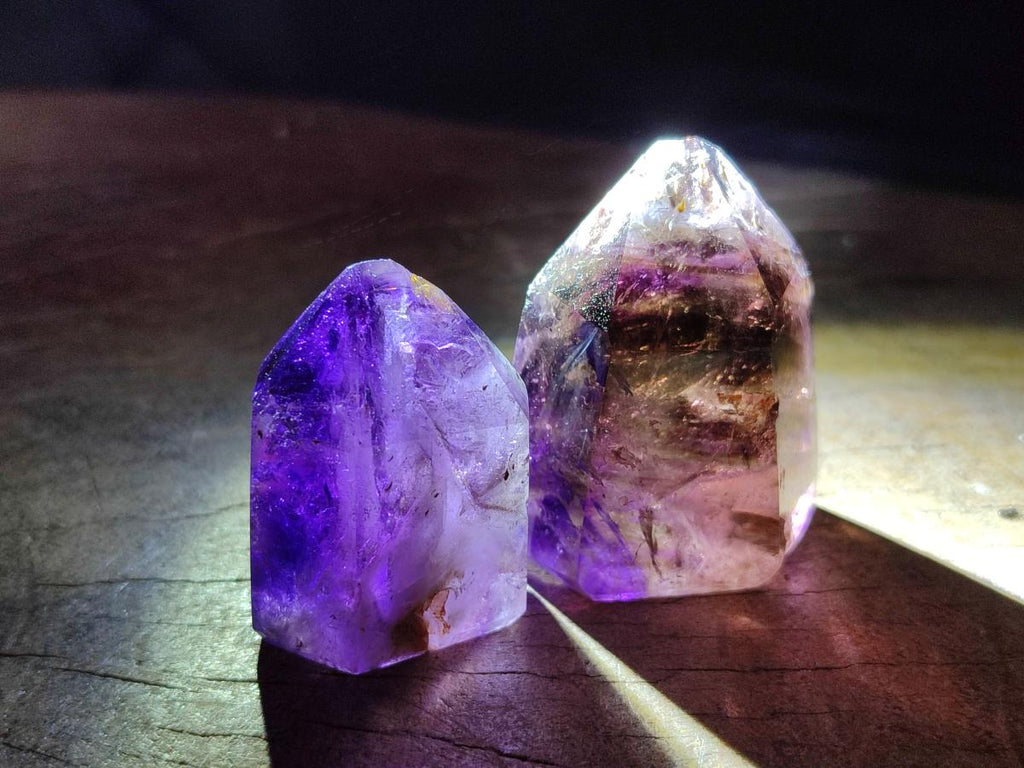 Polished Window Amethyst Crystals x 20 From Akansobe, Madagascar
