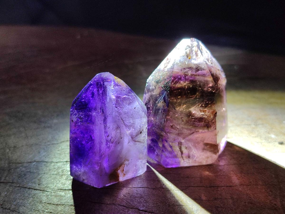 Polished Window Amethyst Crystals x 20 From Akansobe, Madagascar