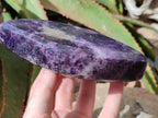 Polished Dark Purple Lepidolite Free Forms x 3 From Zimbabwe