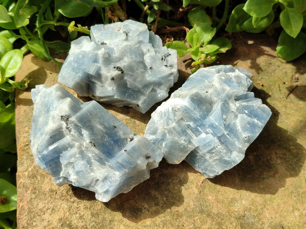 Natural Sky Blue Calcite Specimens x 12 From Spitzkop, Namibia