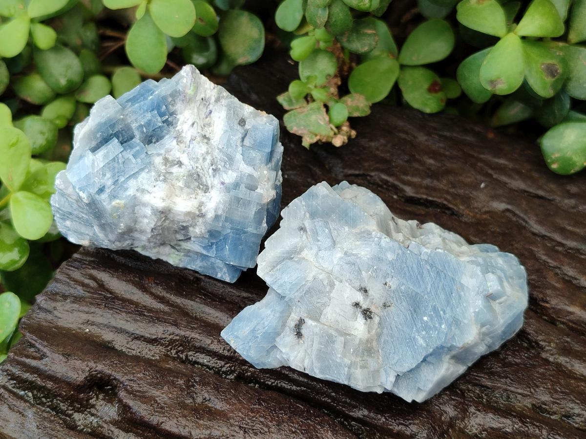 Natural Sky Blue Calcite Specimens x 12 From Spitzkop, Namibia