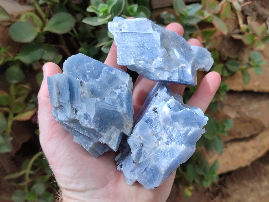 Natural Sky Blue Calcite Specimens x 12 From Spitzkop, Namibia