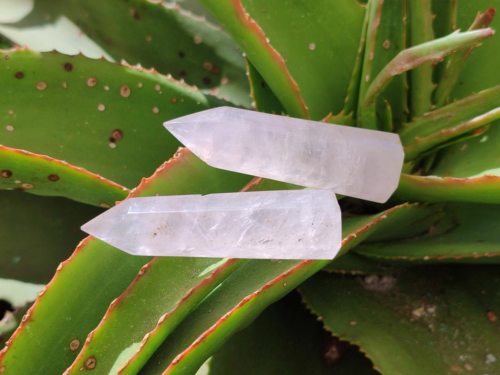 Polished Long Gemmy Rose Quartz Crystals x 12 From Madagascar