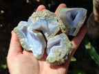 Natural Blue Lace Agate Geode and Cluster Specimens x 24 From Nsanje, Malawi