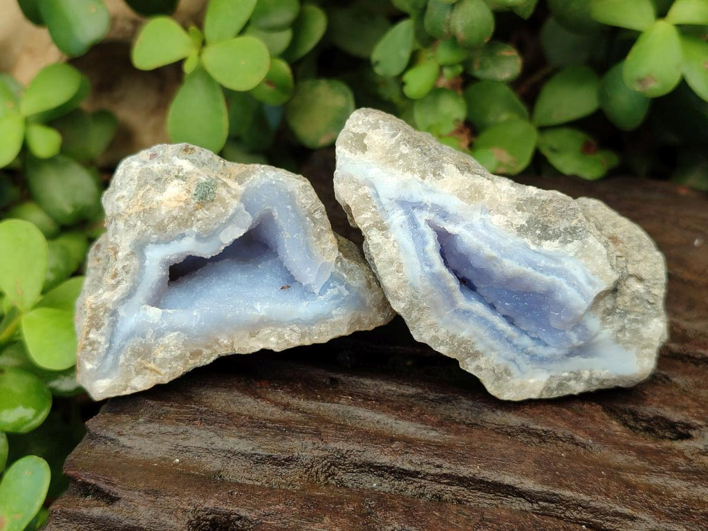 Natural Blue Lace Agate Geode and Cluster Specimens x 24 From Nsanje, Malawi