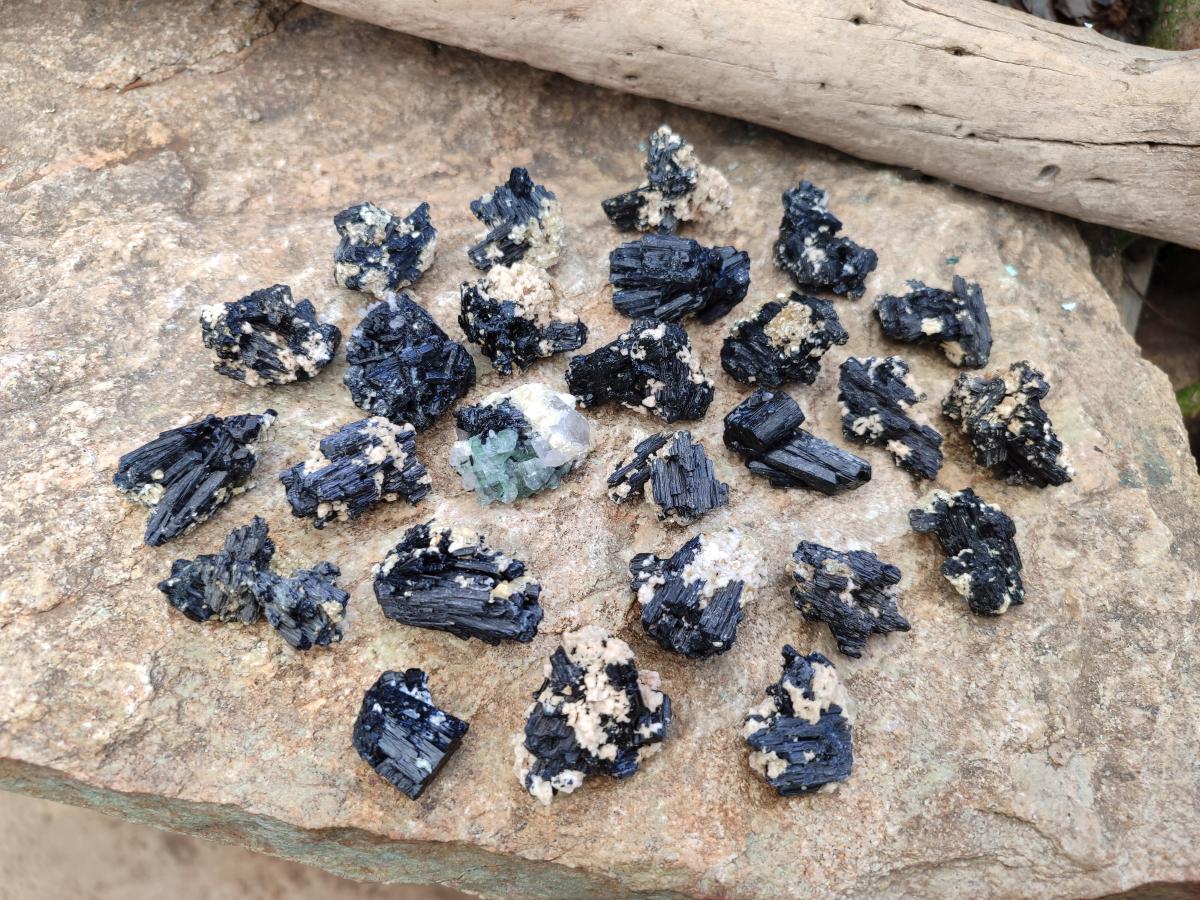 Natural Schorl Black Tourmaline with Mica x 70 From Erongo, Namibia