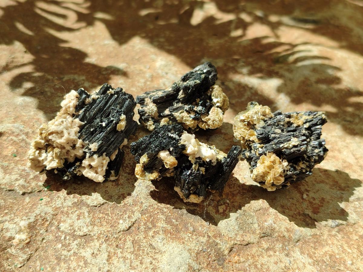 Natural Schorl Black Tourmaline with Mica x 70 From Erongo, Namibia