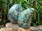 Polished Emerald Mica 'Mutokolite' Standing Free Forms x 2 From Mutoko, Zimbabwe