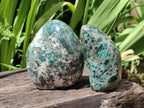 Polished Emerald Mica 'Mutokolite' Standing Free Forms x 2 From Mutoko, Zimbabwe