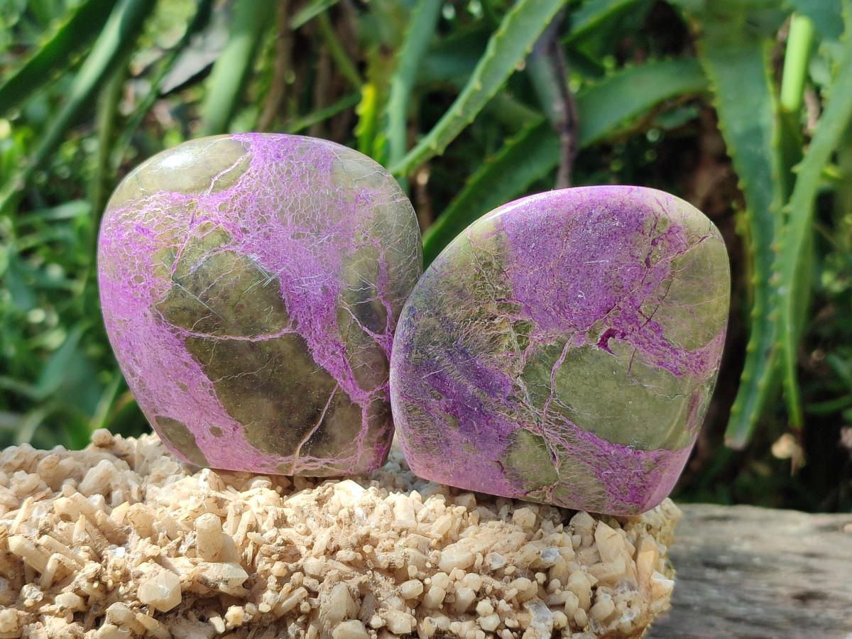 Polished Stichtite Standing Free Forms x 12 From Barberton, South Africa