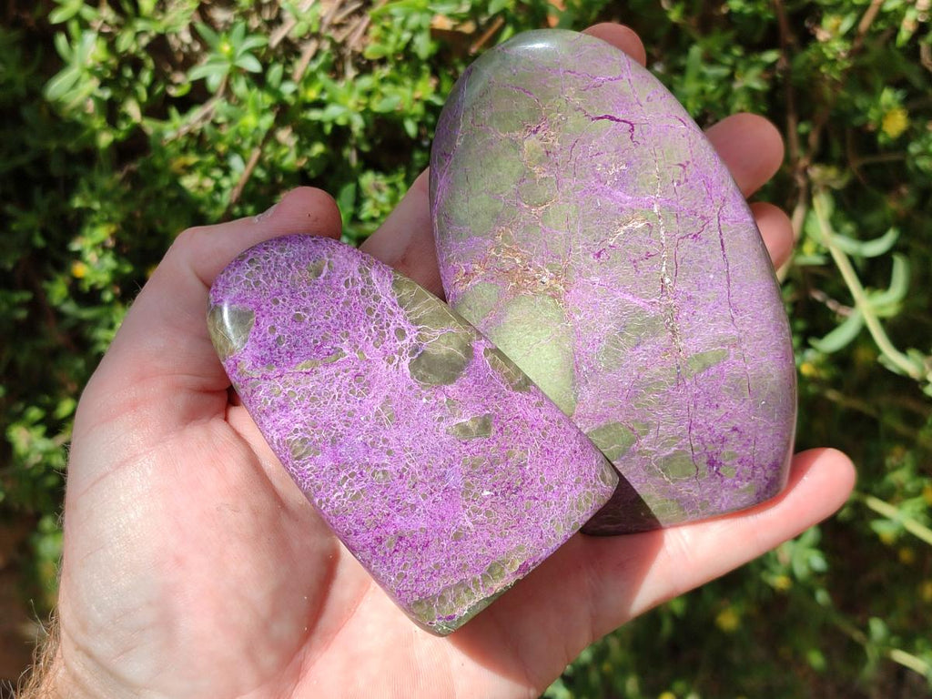 Polished Stichtite Standing Free Forms x 12 From Barberton, South Africa
