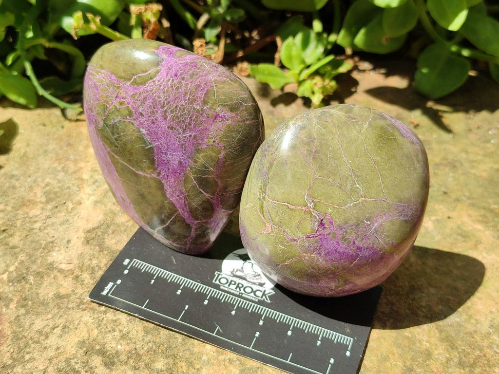 Polished Stichtite Standing Free Forms x 12 From Barberton, South Africa