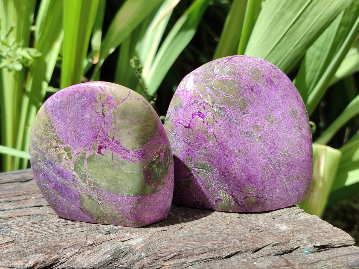 Polished Stichtite Standing Free Forms x 12 From Barberton, South Africa