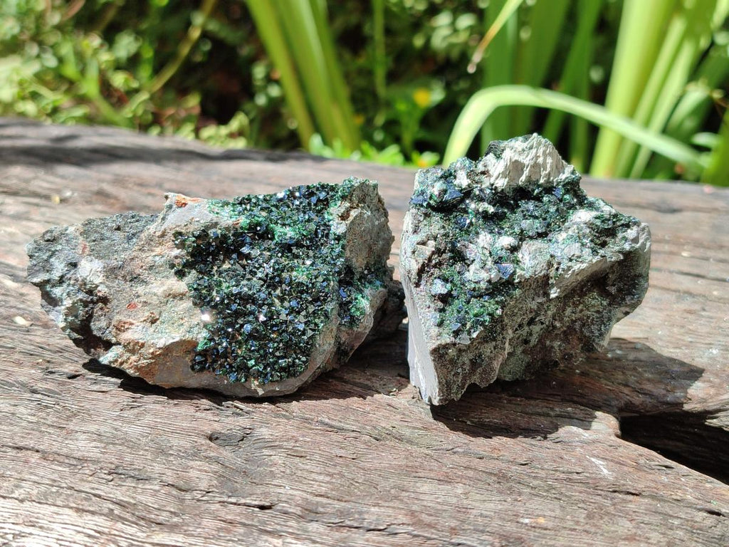 Natural Libethenite Crystals on Dolomite Matrix Specimens x 12 From Shituru, Congo
