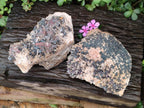 Natural Blacknite Quartz Clusters with Goethite x 2 From Madagascar