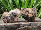 Natural Blacknite Quartz Clusters with Goethite x 2 From Madagascar