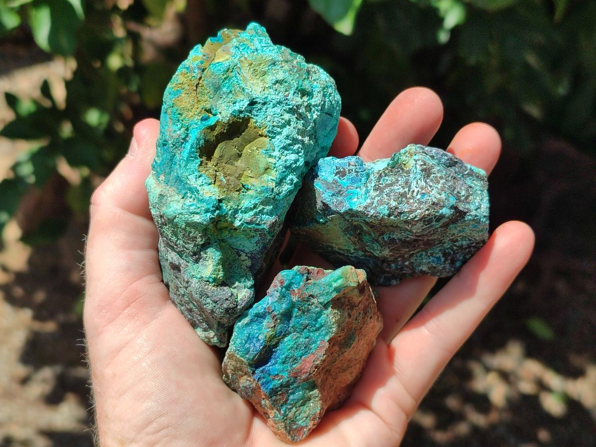 Natural Rough Shattuckite Specimens x 7 From Kaokoveld, Namibia