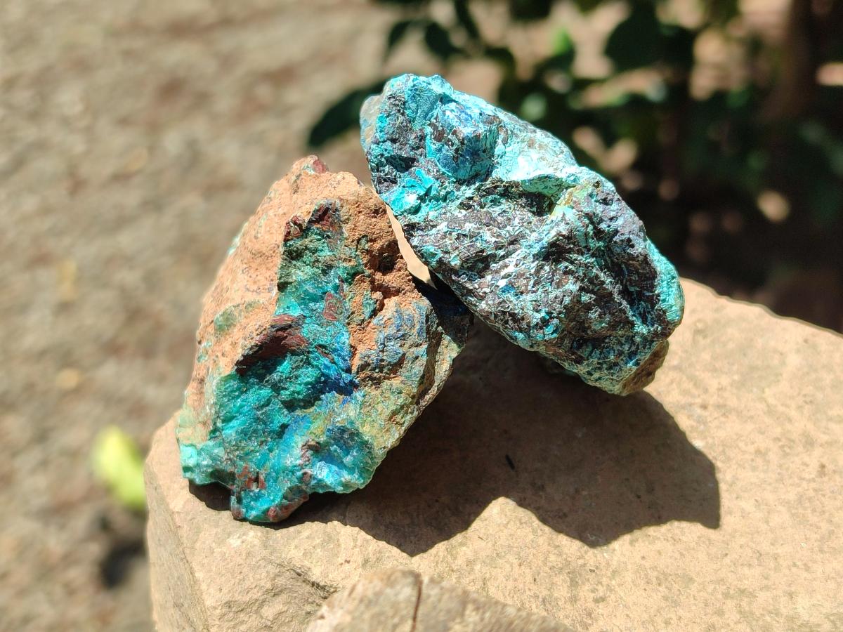 Natural Rough Shattuckite Specimens x 7 From Kaokoveld, Namibia