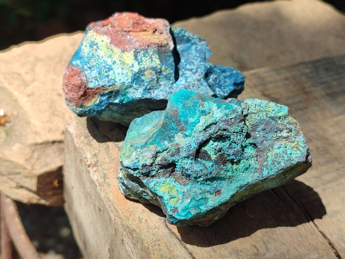 Natural Rough Shattuckite Specimens x 7 From Kaokoveld, Namibia