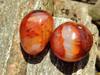 Polished Carnelian Agate Gemstone Galets x 12 From Madagascar