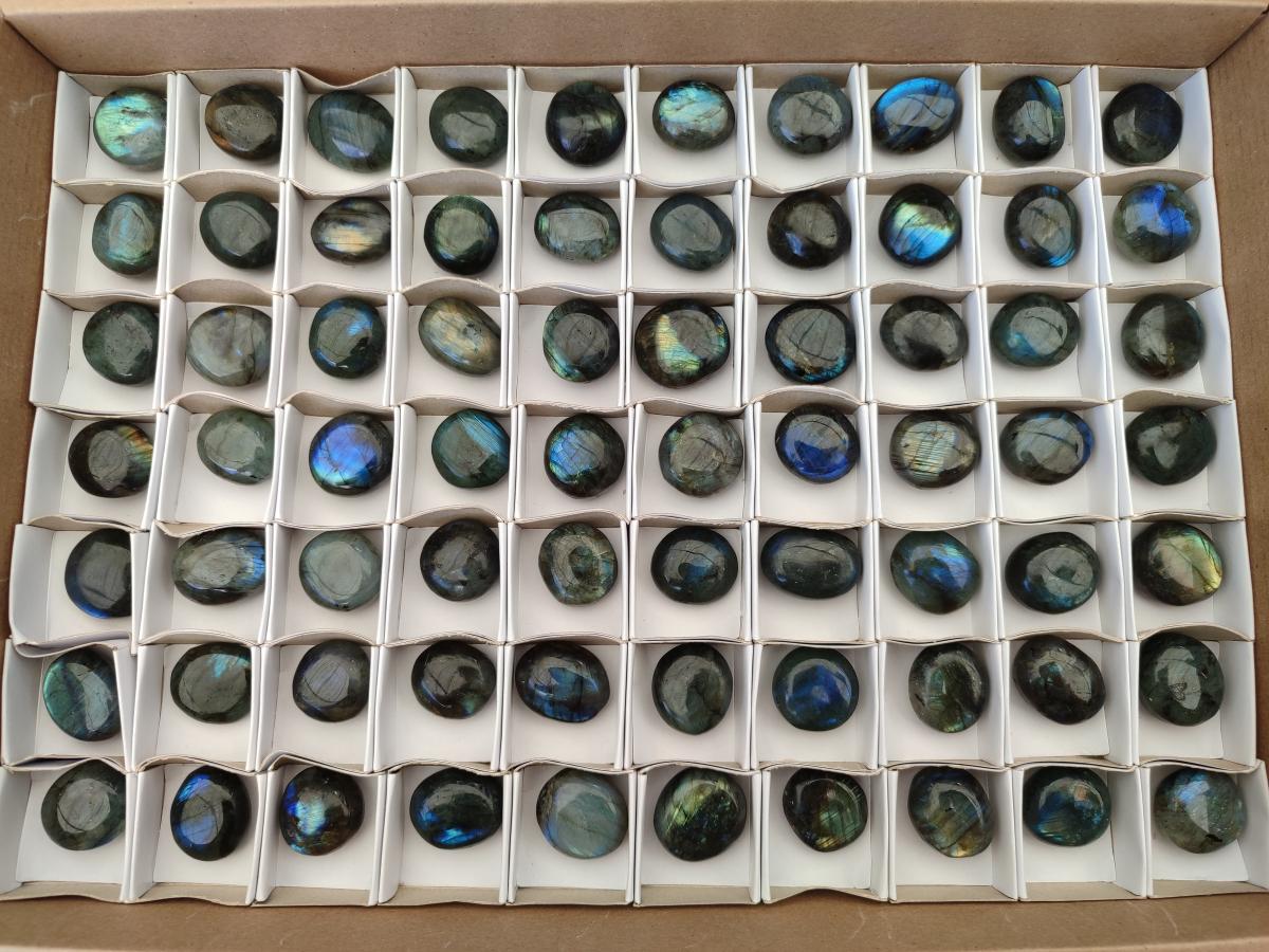 Polished Mini Rounded Labradorite Free Forms x 70 From Madagascar