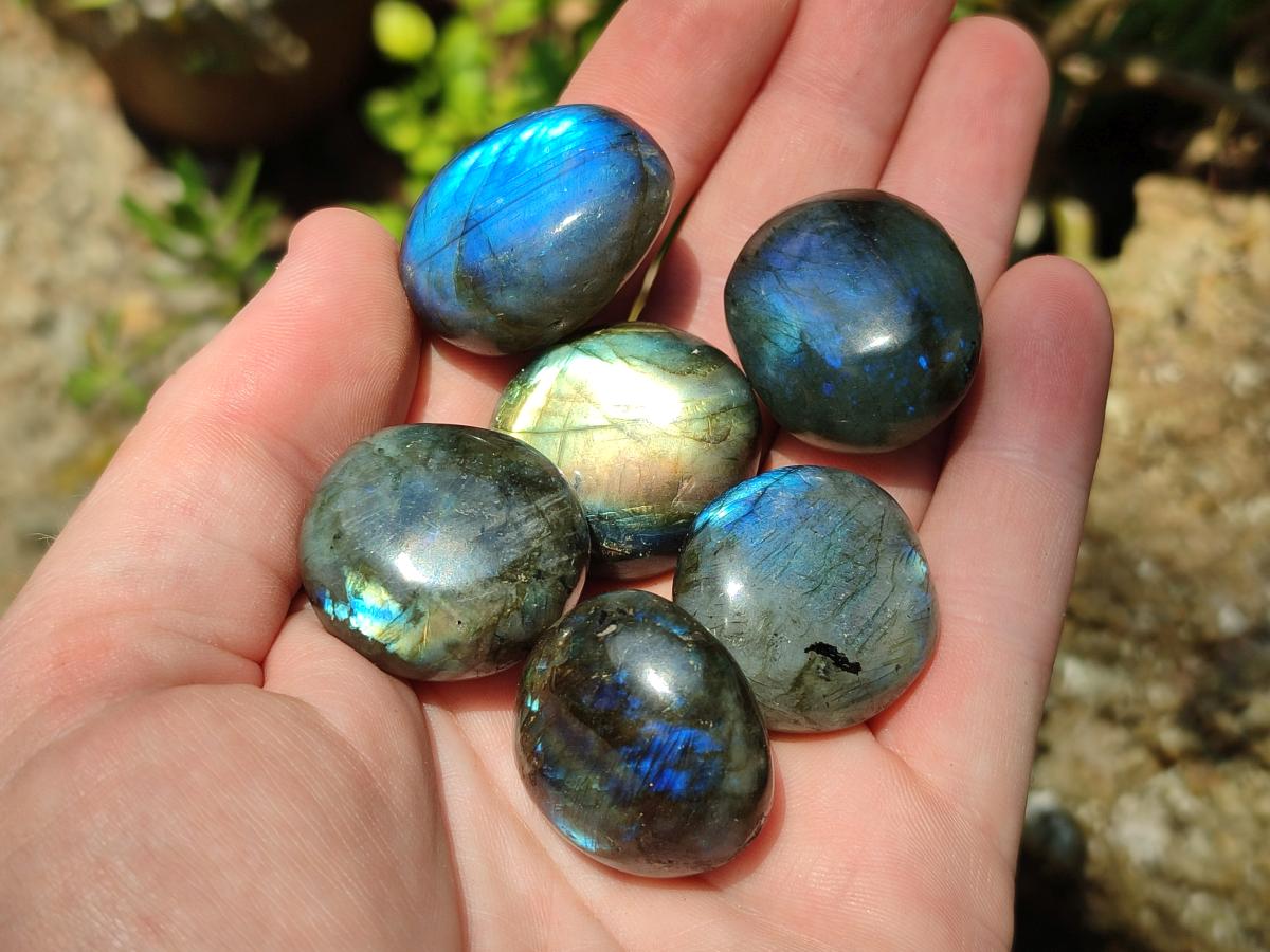 Polished Mini Rounded Labradorite Free Forms x 70 From Madagascar