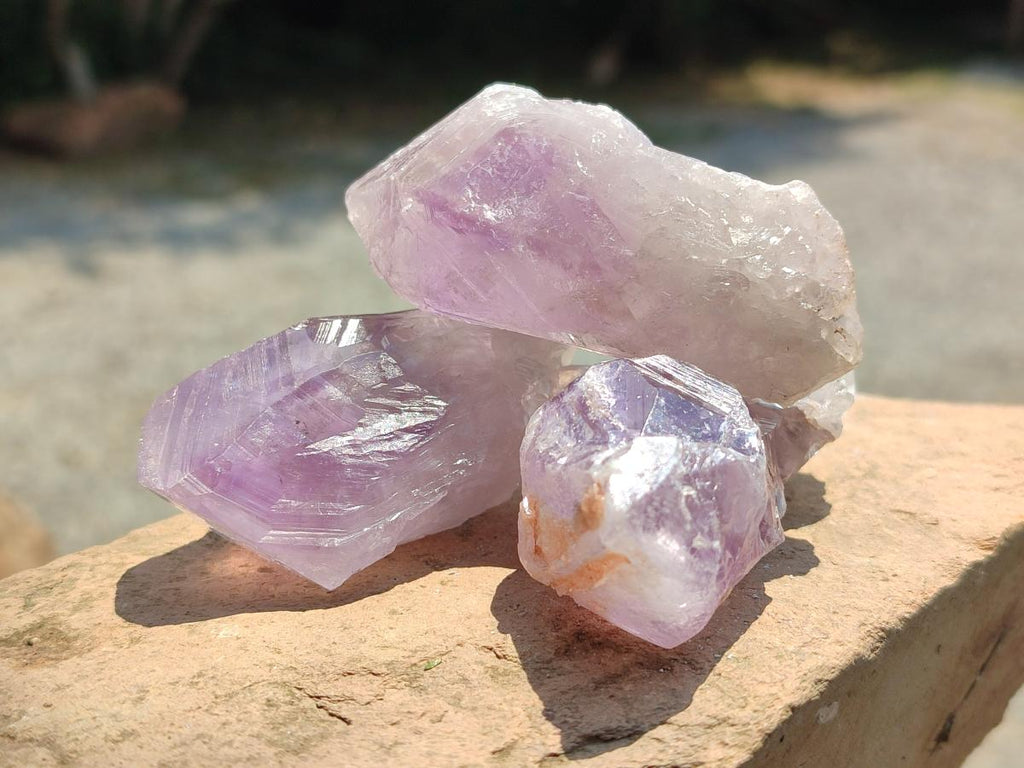 Natural Jacaranda Amethyst Single Crystals x 24 From Mumbwa, Zambia