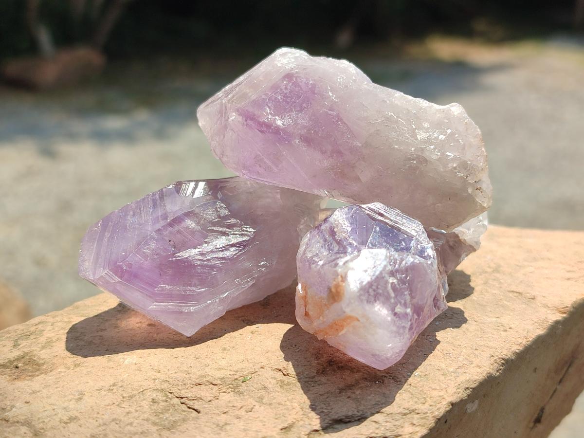 Natural Jacaranda Amethyst Single Crystals x 24 From Mumbwa, Zambia