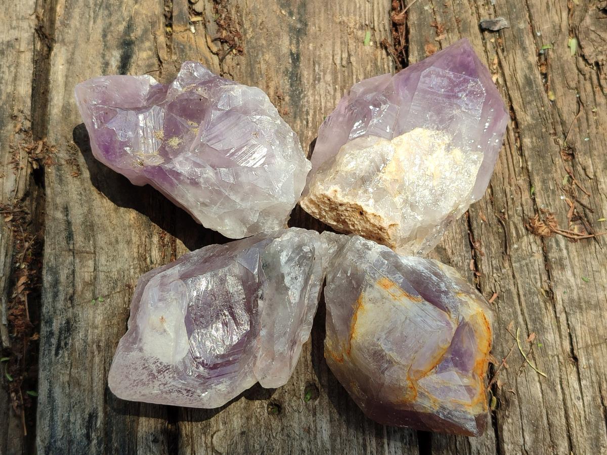 Natural Jacaranda Amethyst Single Crystals x 24 From Mumbwa, Zambia