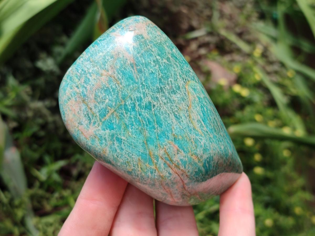Polished Amazonite Standing Free Forms x 7 From Madagascar